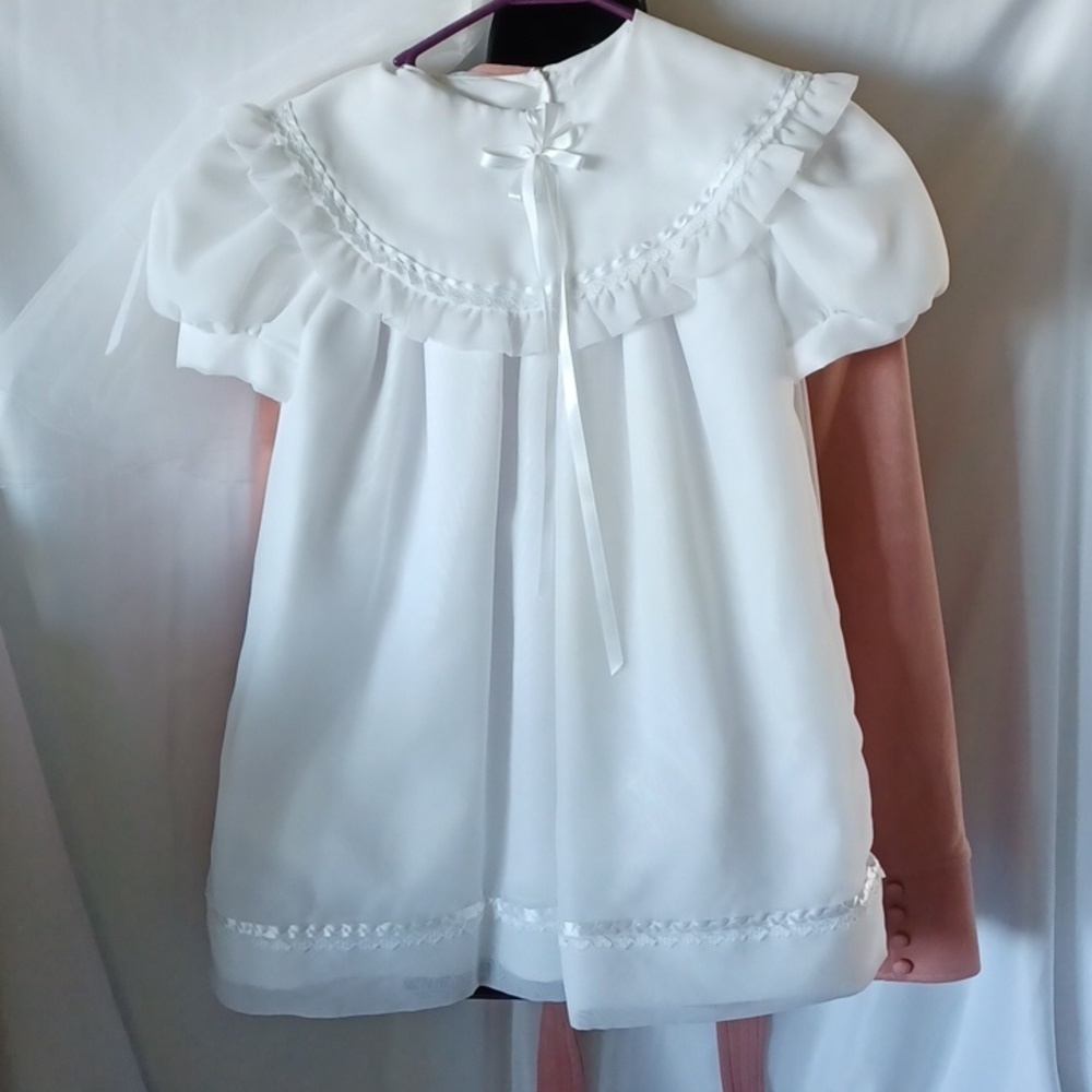 Angelic Attire White Event Occasion Party Dress Girls sz 6x, includes hair veil